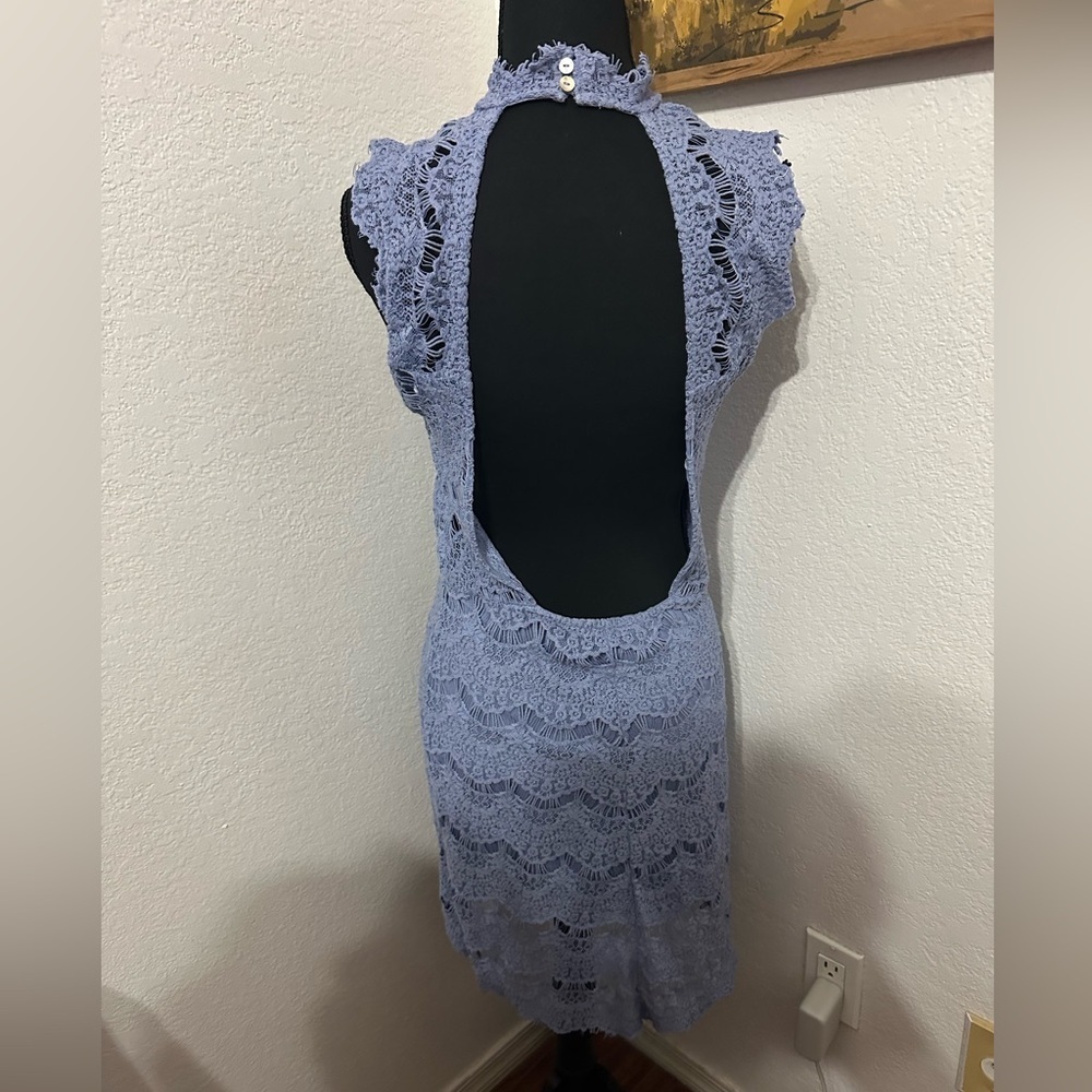 Intimately Free People Lace Day Dream Dress in Lake Blue - Size Medium - Picture 3 of 8